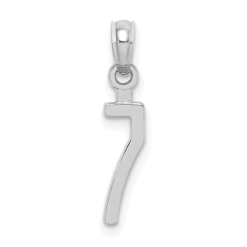 14K White Gold 14Kw Polished Number 7 Pendant