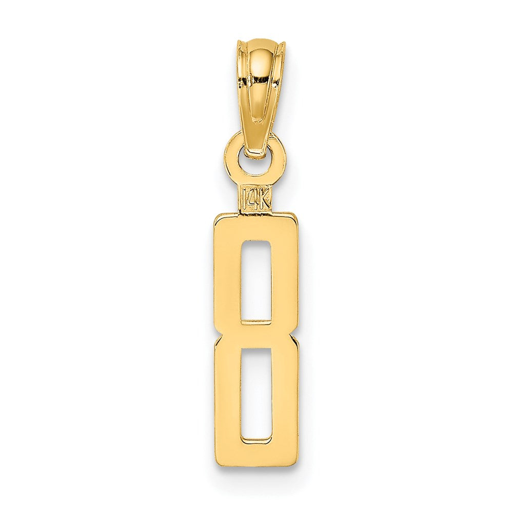 14K Yellow Gold Polished Number 8 Pendant