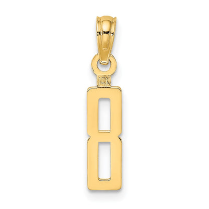 14K Yellow Gold Polished Number 8 Pendant