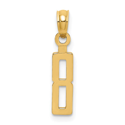 14K Yellow Gold Polished Number 8 Pendant