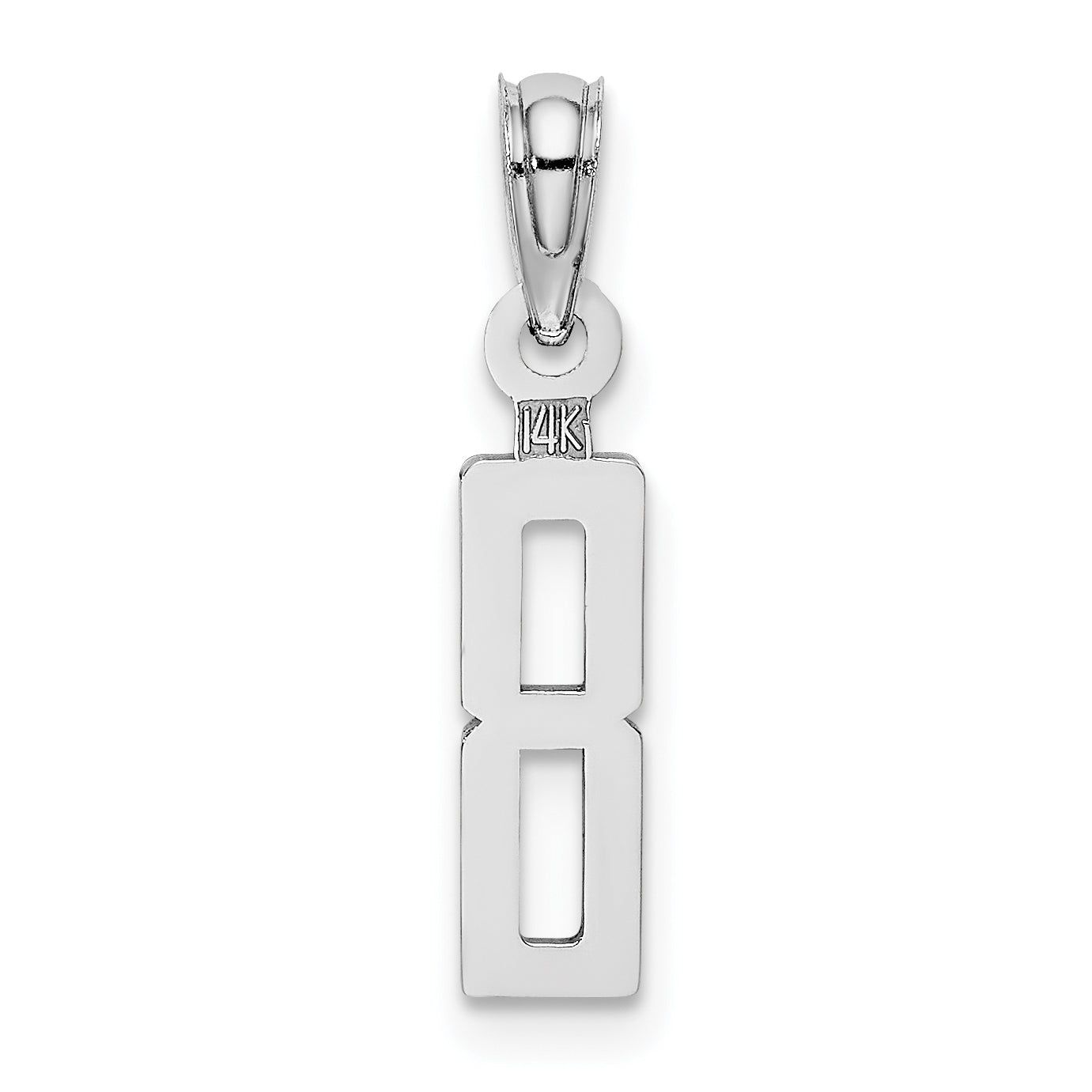 14K White Gold 14Kw Polished Number 8 Pendant