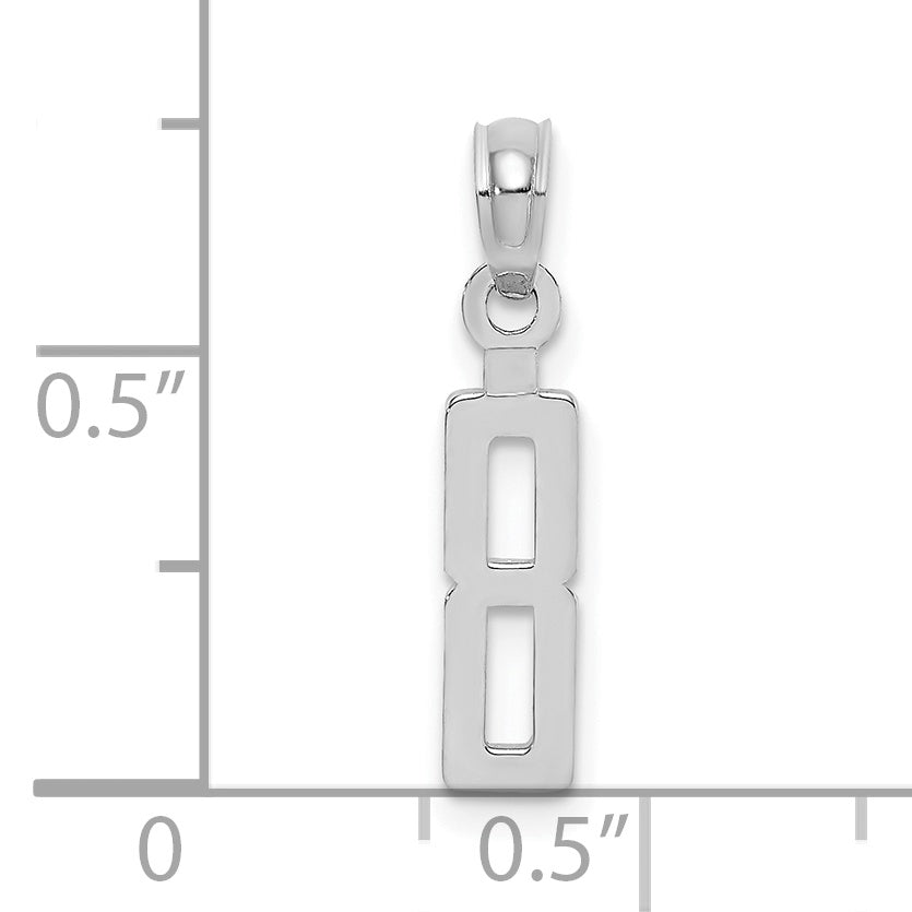 14K White Gold 14Kw Polished Number 8 Pendant