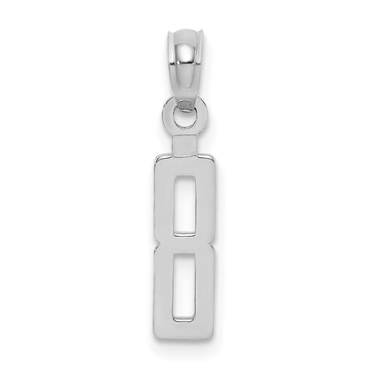 14K White Gold 14Kw Polished Number 8 Pendant