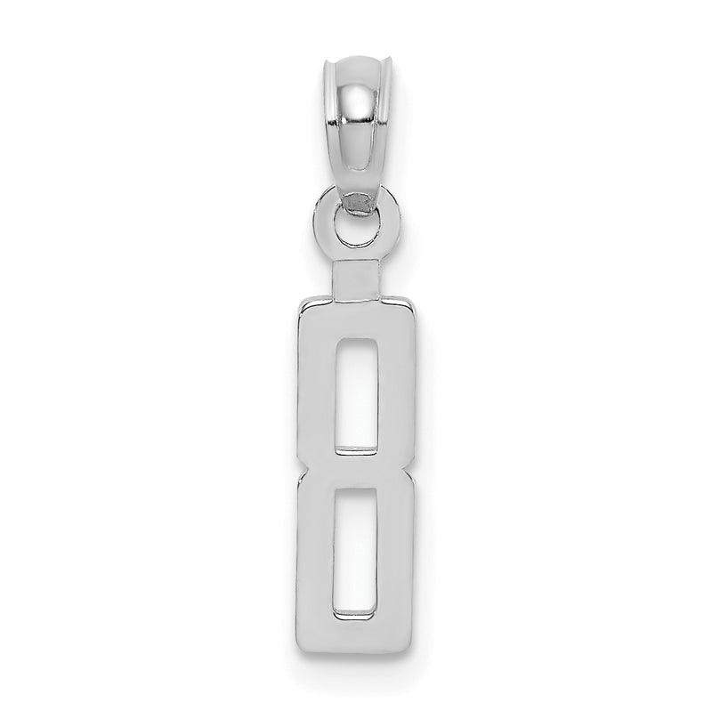 14K White Gold 14Kw Polished Number 8 Pendant