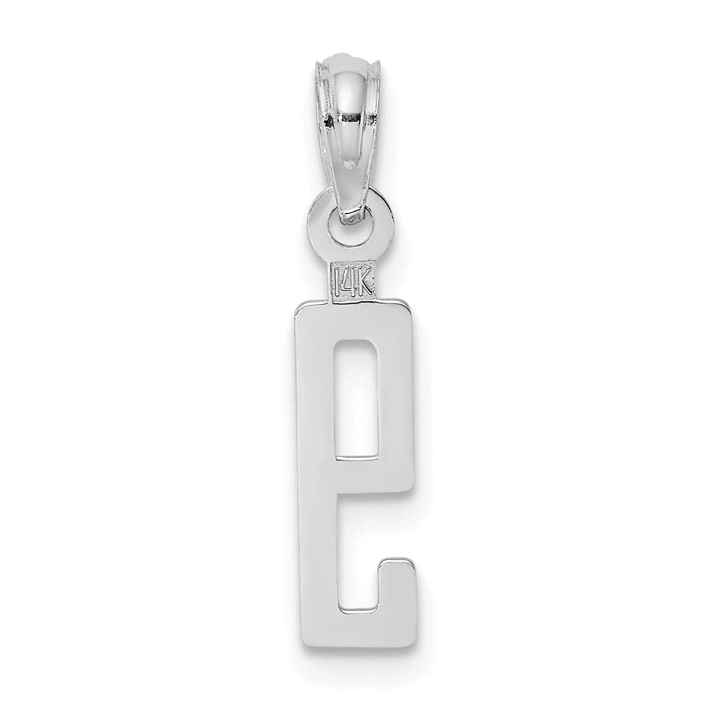 14K White Gold 14Kw Polished Number 9 Pendant