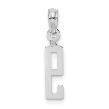 14K White Gold 14Kw Polished Number 9 Pendant