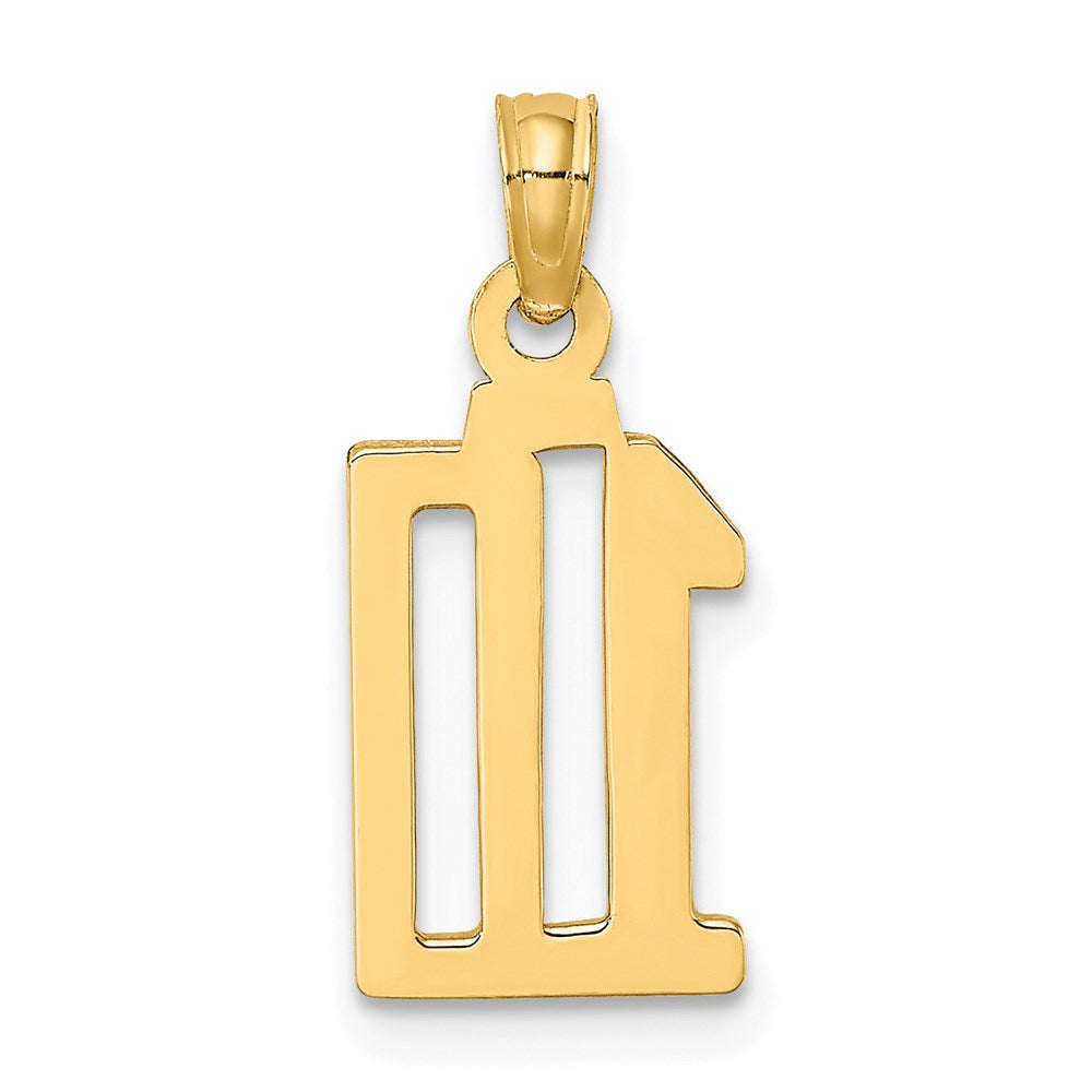 14K Yellow Gold Polished Number 10 Pendant