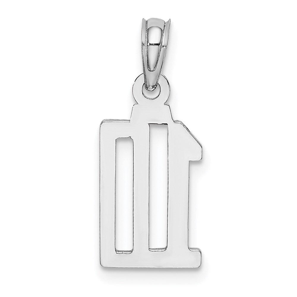 14K White Gold 14Kw Polished Number 10 Pendant