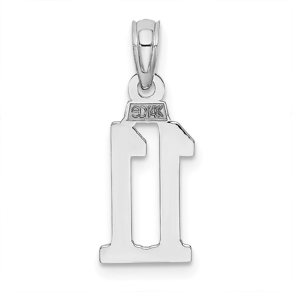 14K White Gold 14Kw Polished Number 11 Pendant