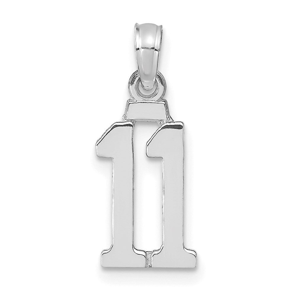 14K White Gold 14Kw Polished Number 11 Pendant