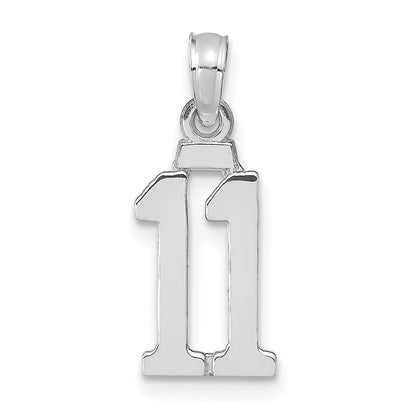 14K White Gold 14Kw Polished Number 11 Pendant