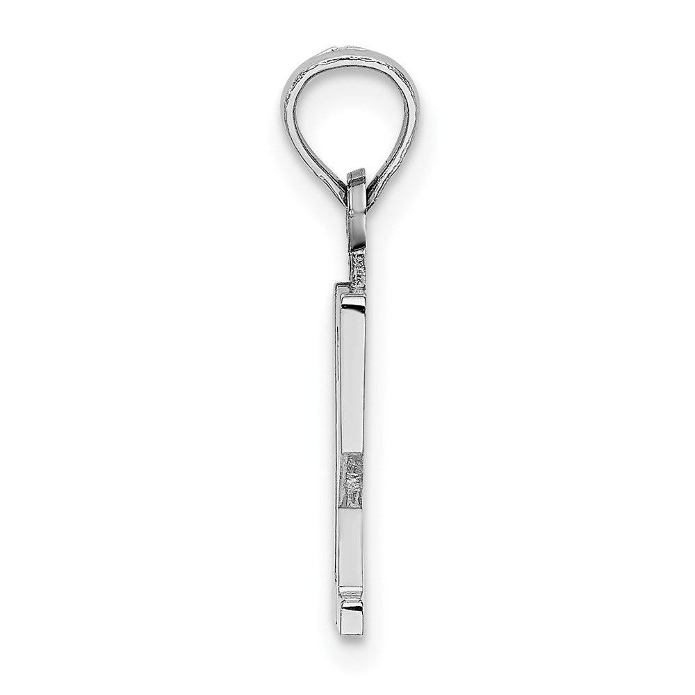 14K White Gold 14Kw Polished Number 12 Pendant