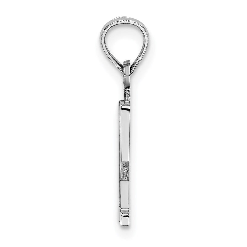14K White Gold 14Kw Polished Number 12 Pendant