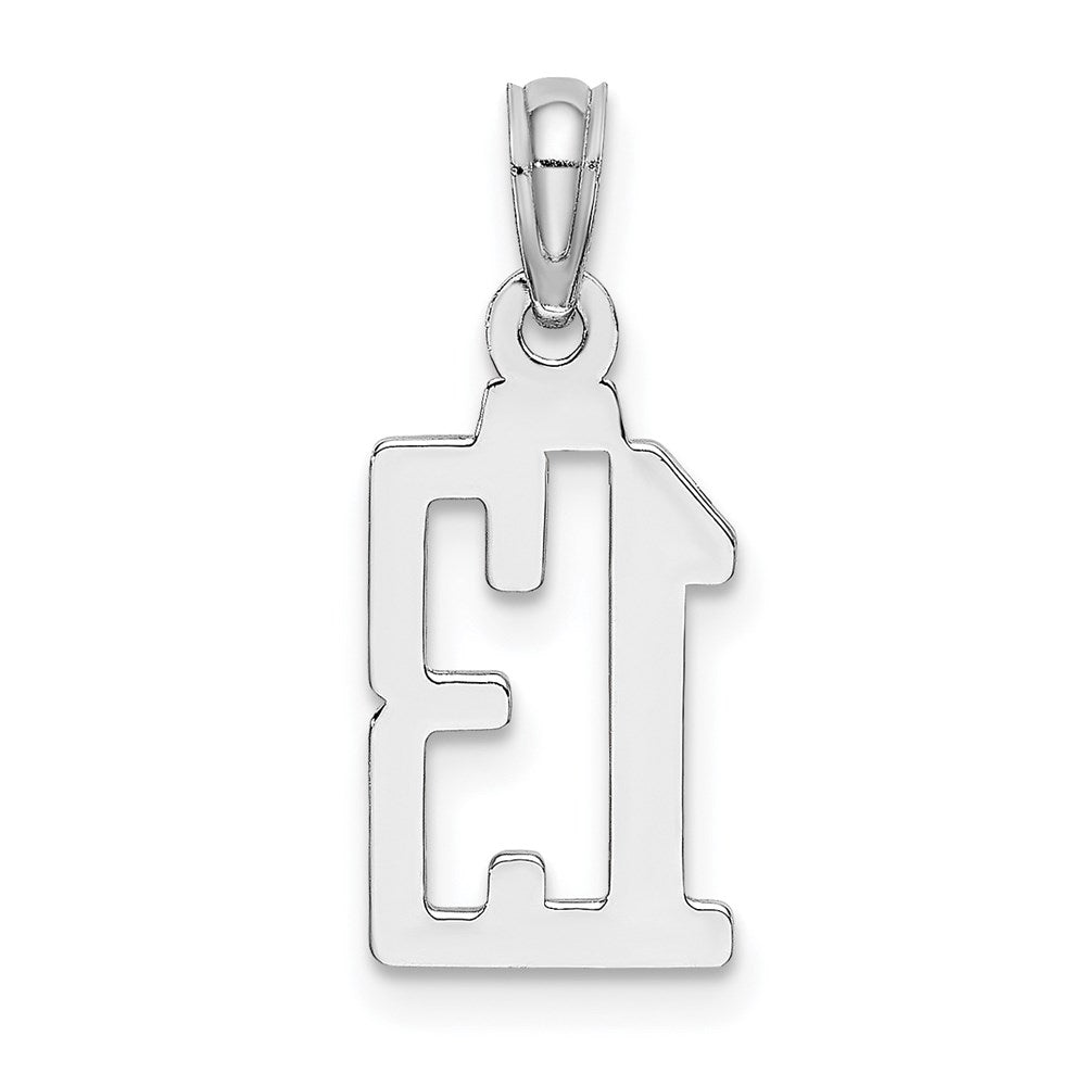 14K White Gold 14Kw Polished Number 13 Pendant