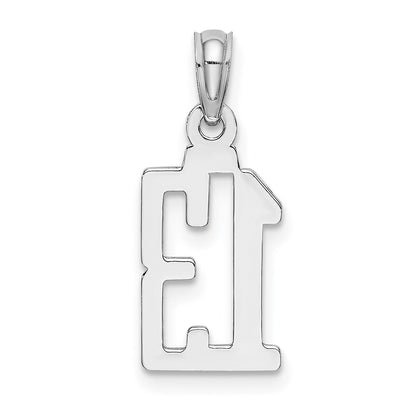 14K White Gold 14Kw Polished Number 13 Pendant