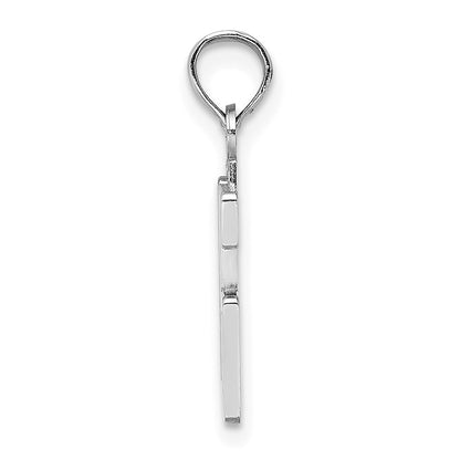 14K White Gold 14Kw Polished Number 16 Pendant