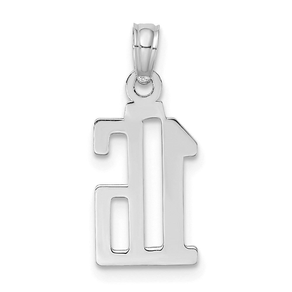 14K White Gold 14Kw Polished Number 16 Pendant