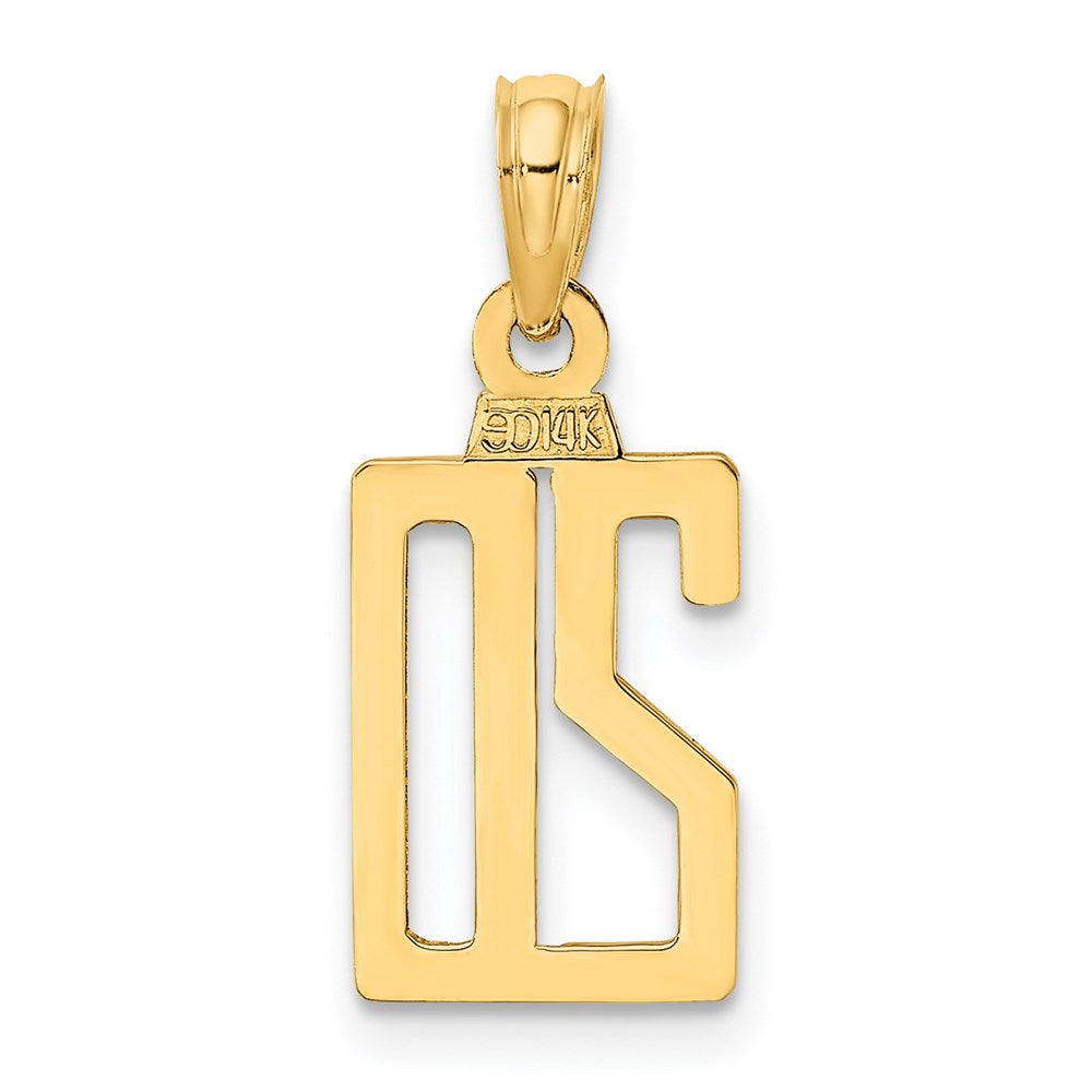 14K Yellow Gold Polished Number 20 Pendant