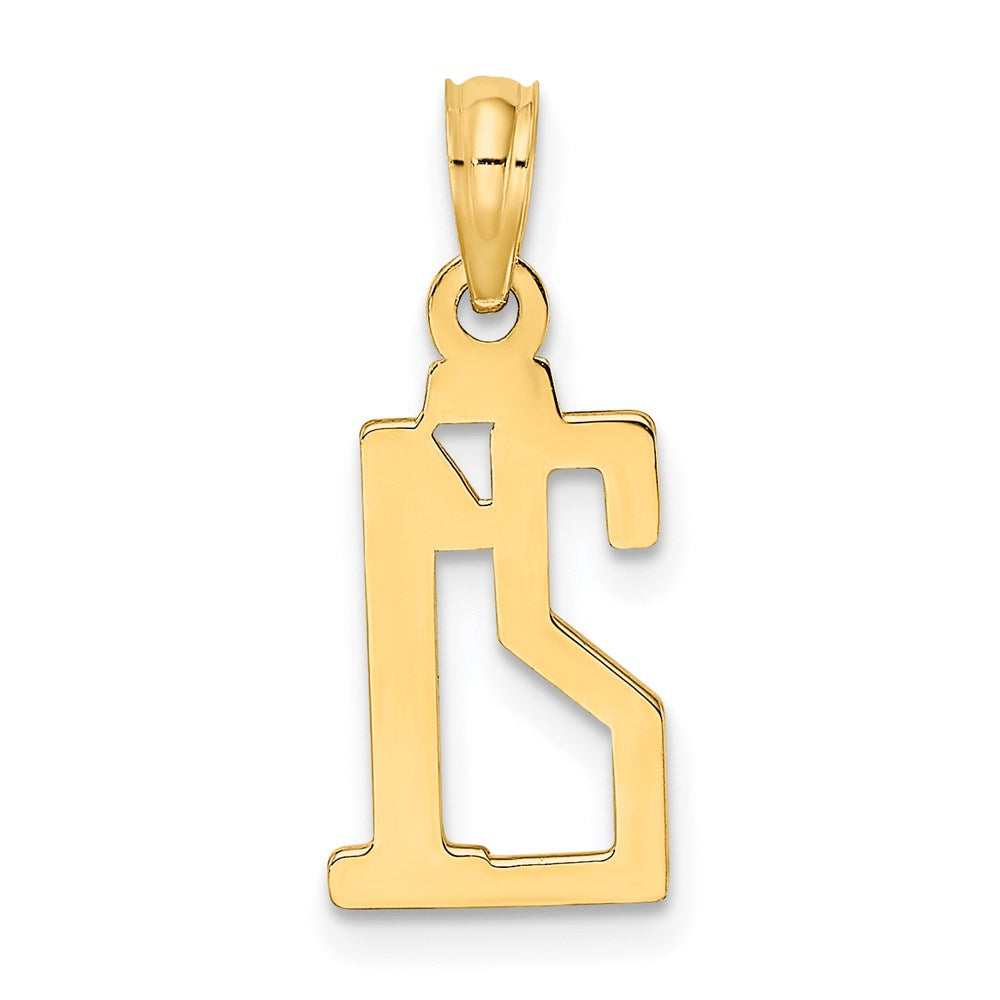 14K Yellow Gold Polished Number 21 Pendant