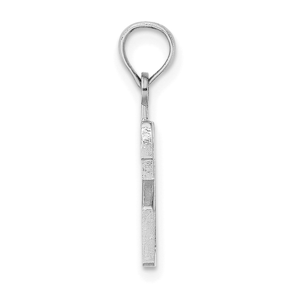 14K White Gold 14Kw Polished Number 21 Pendant