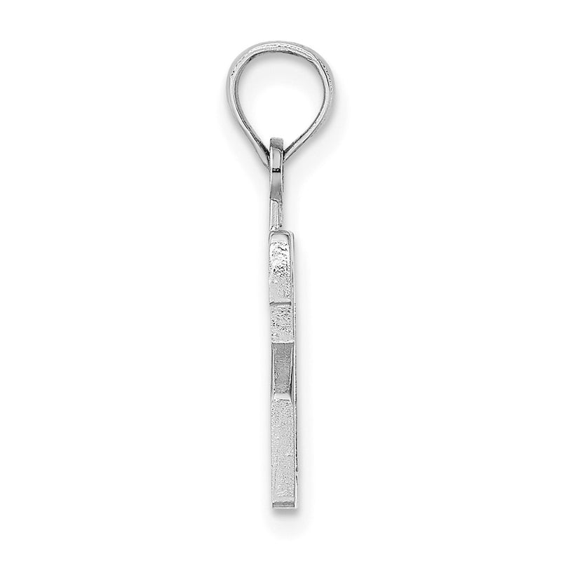 14K White Gold 14Kw Polished Number 21 Pendant
