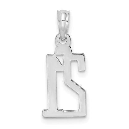 14K White Gold 14Kw Polished Number 21 Pendant