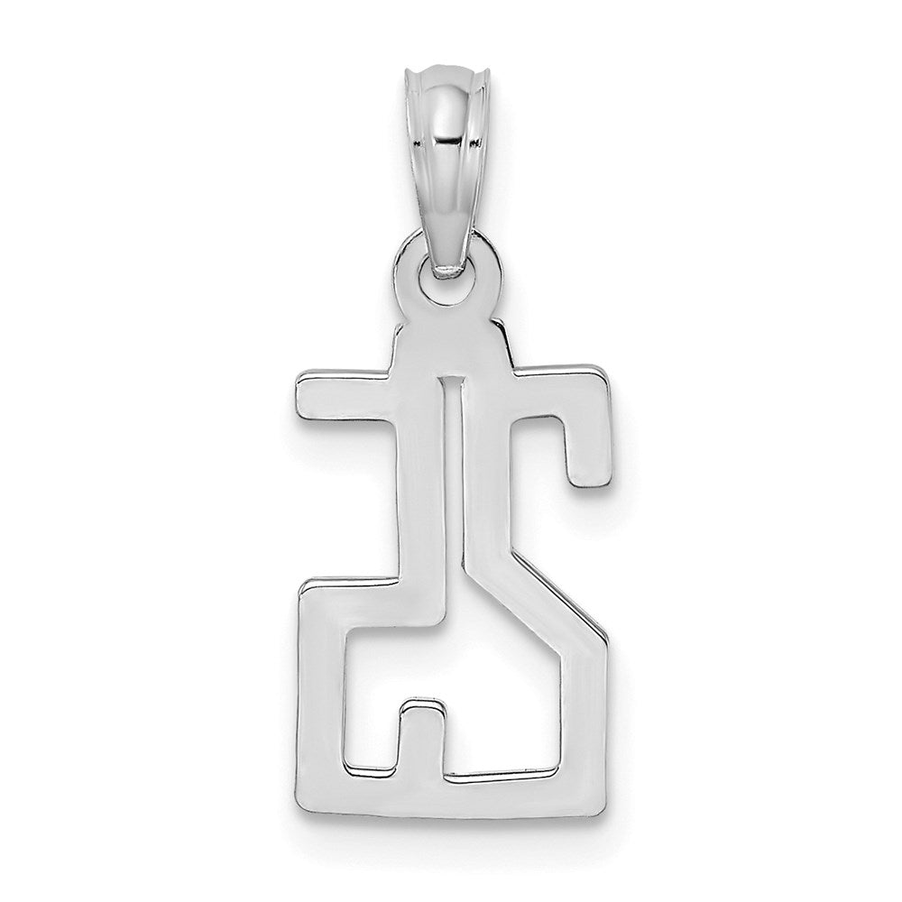 14K White Gold 14Kw Polished Number 25 Pendant