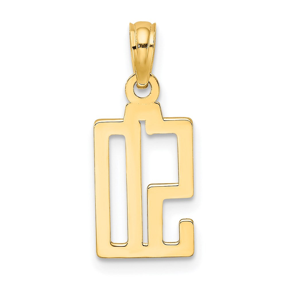 14K Yellow Gold Polished Number 50 Pendant