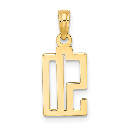14K Yellow Gold Polished Number 50 Pendant