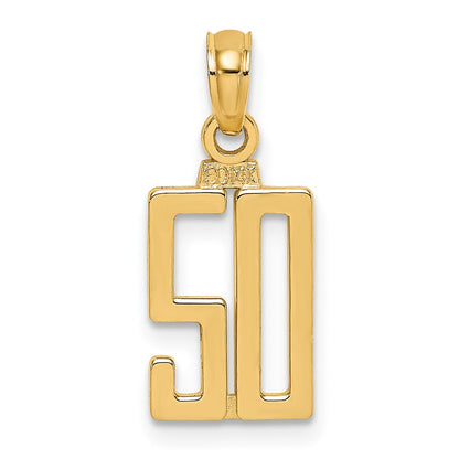 14K Yellow Gold Polished Number 50 Pendant