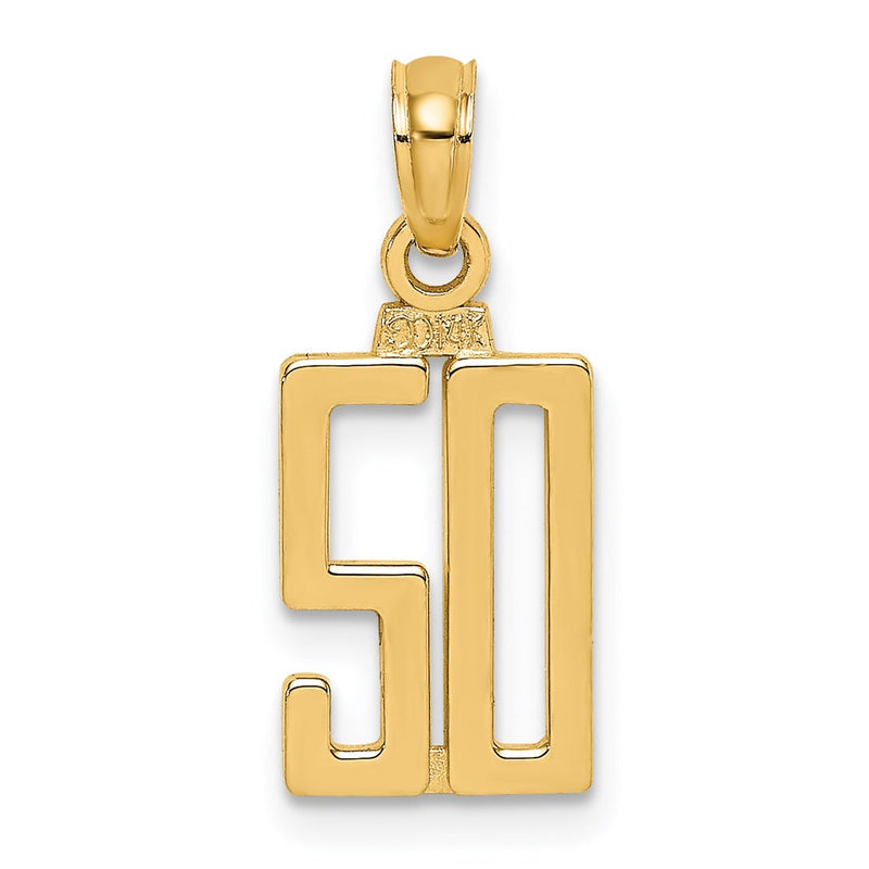 14K Yellow Gold Polished Number 50 Pendant