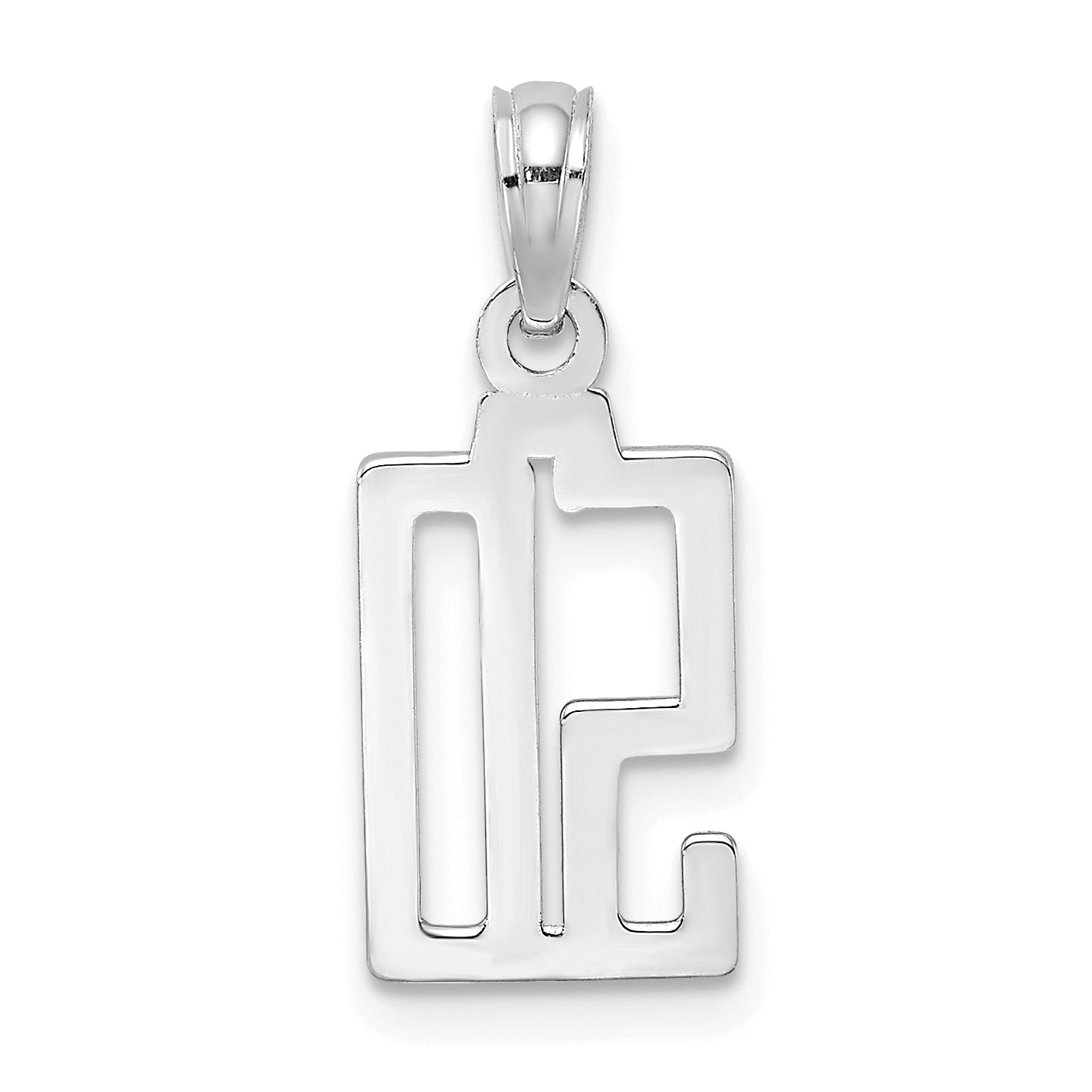 14K White Gold 14Kw Polished Number 50 Pendant