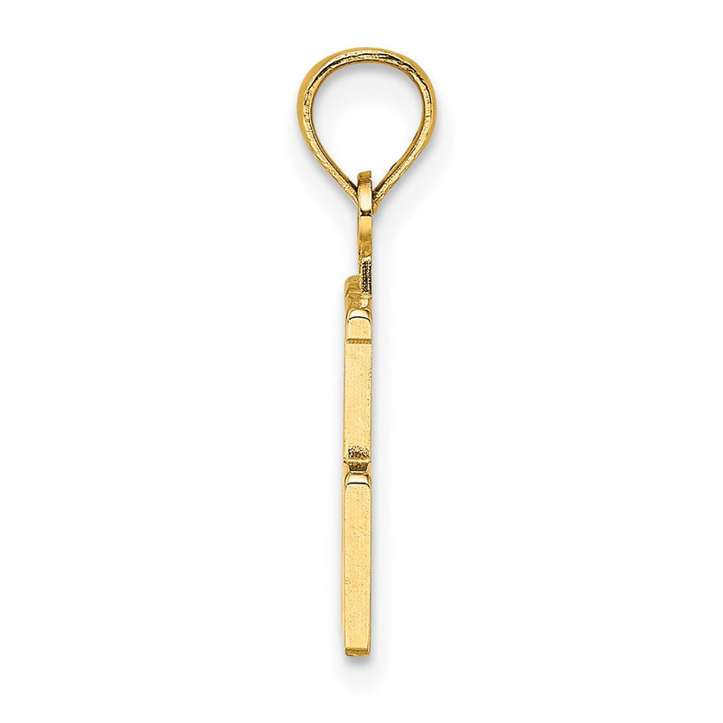 14K Yellow Gold Polished Number 75 Pendant