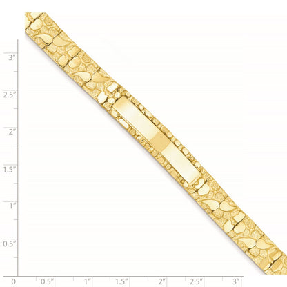8 Inch 14K 10.0mm Nugget Id Bracelet
