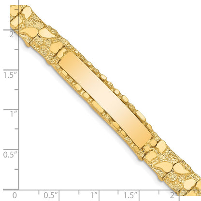 8 Inch 14K 10.0mm Nugget Id Bracelet