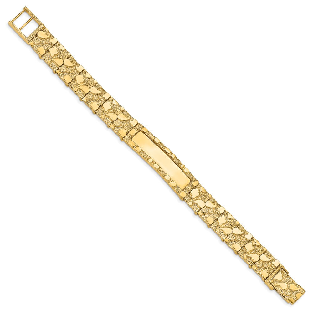8 Inch 14K 12.0mm Nugget Id Bracelet