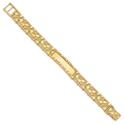 8 Inch 14K 12.0mm Nugget Id Bracelet