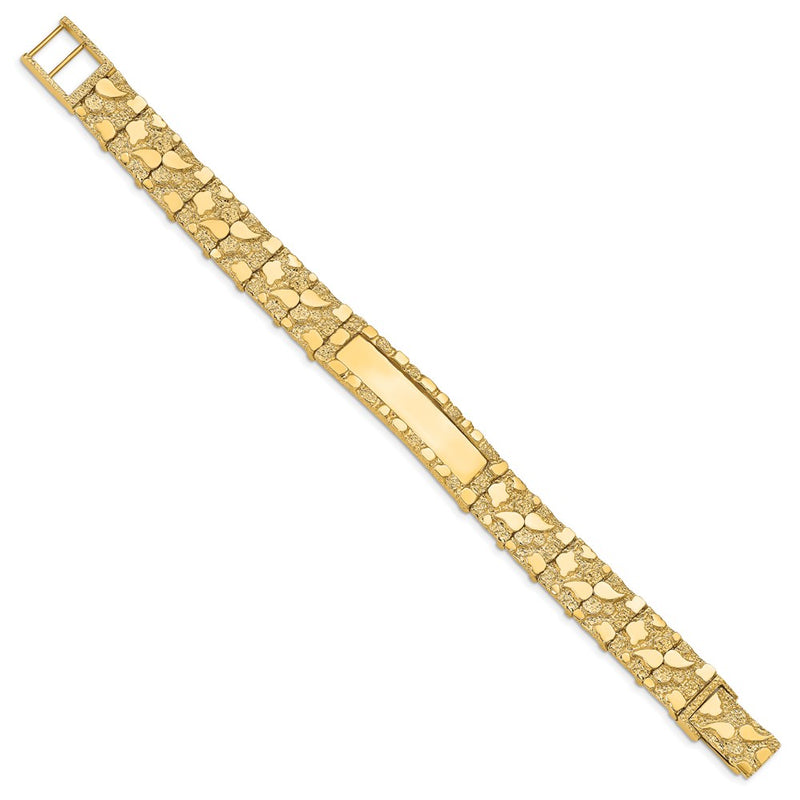 8 Inch 14K 12.0mm Nugget Id Bracelet