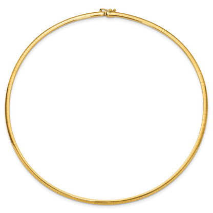 14K Yellow Gold 3mm Domed Omega Necklace