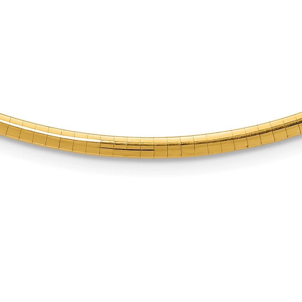 14K Yellow Gold 3mm Domed Omega Necklace