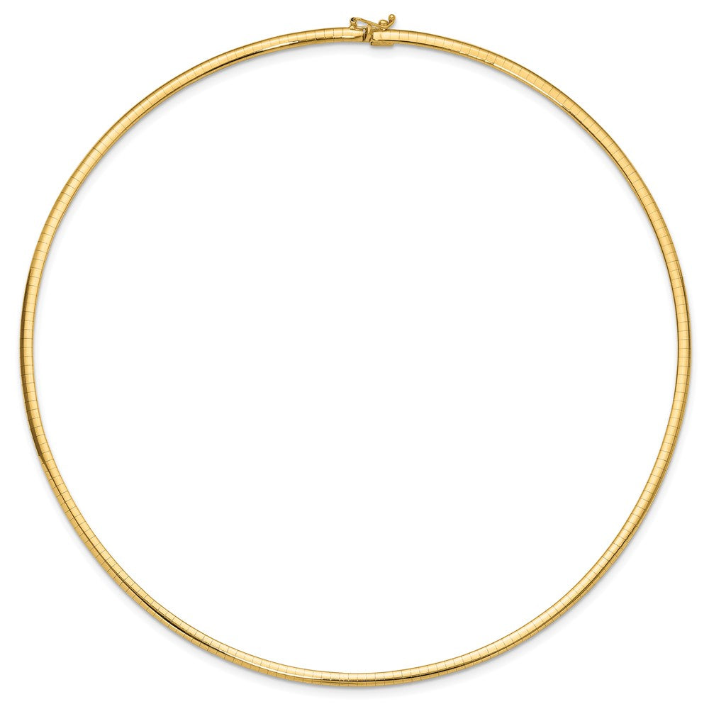 14K Yellow Gold 3mm Domed Omega Necklace
