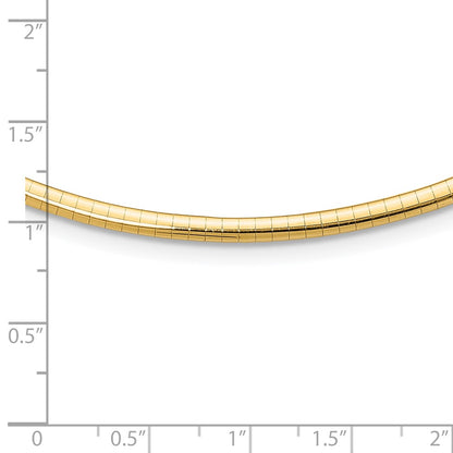 14K Yellow Gold 3mm Domed Omega Necklace