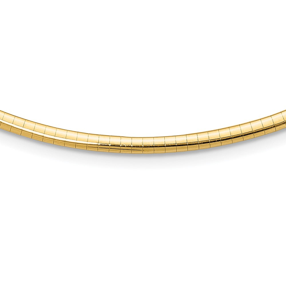 14K Yellow Gold 3mm Domed Omega Necklace