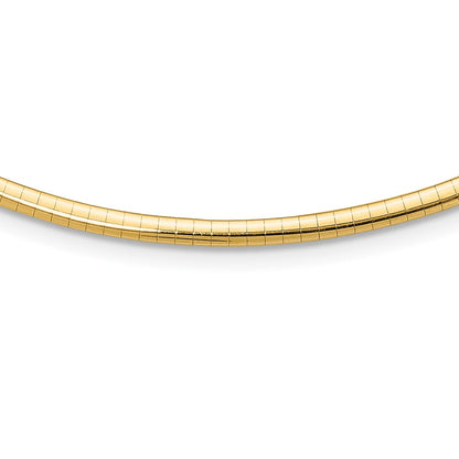 14K Yellow Gold 3mm Domed Omega Necklace