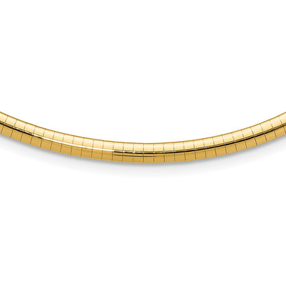 14K Yellow Gold 4mm Domed Omega Necklace