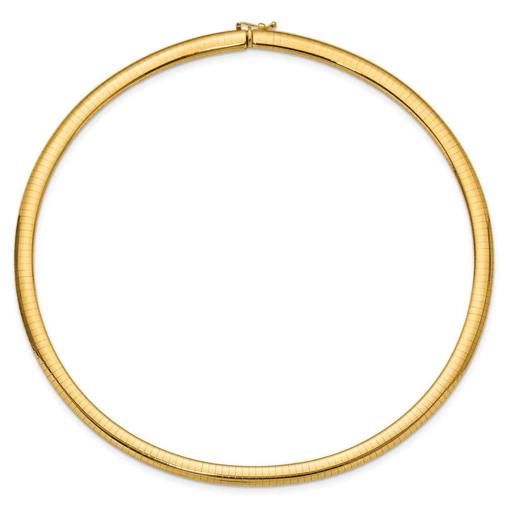 14K Yellow Gold 6mm Domed Omega Necklace