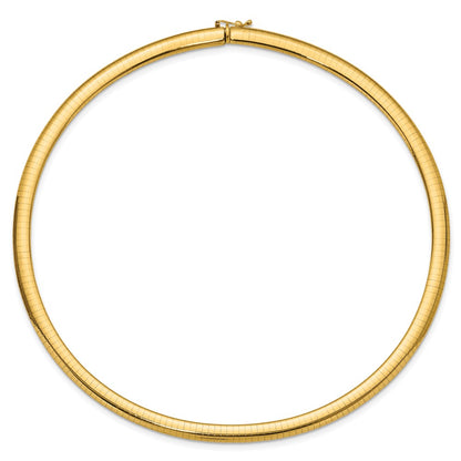 14K Yellow Gold 6mm Domed Omega Necklace