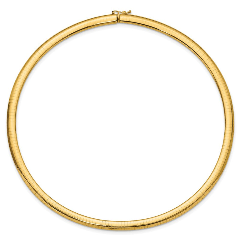 14K Yellow Gold 6mm Domed Omega Necklace