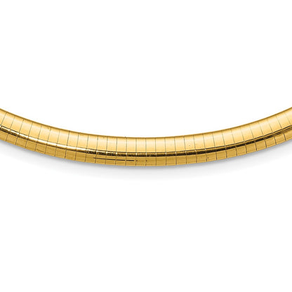14K Yellow Gold 6mm Domed Omega Necklace