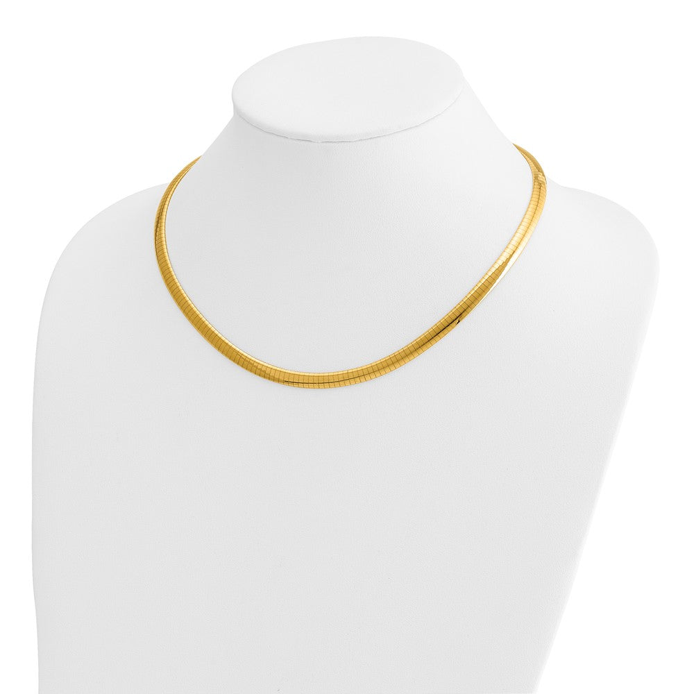 14K Yellow Gold 6mm Domed Omega Necklace